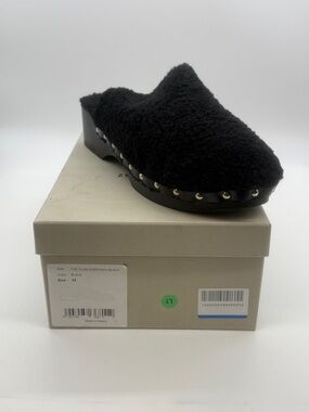 Zeus + Dione Black Curly Sherpa Mule Clog
